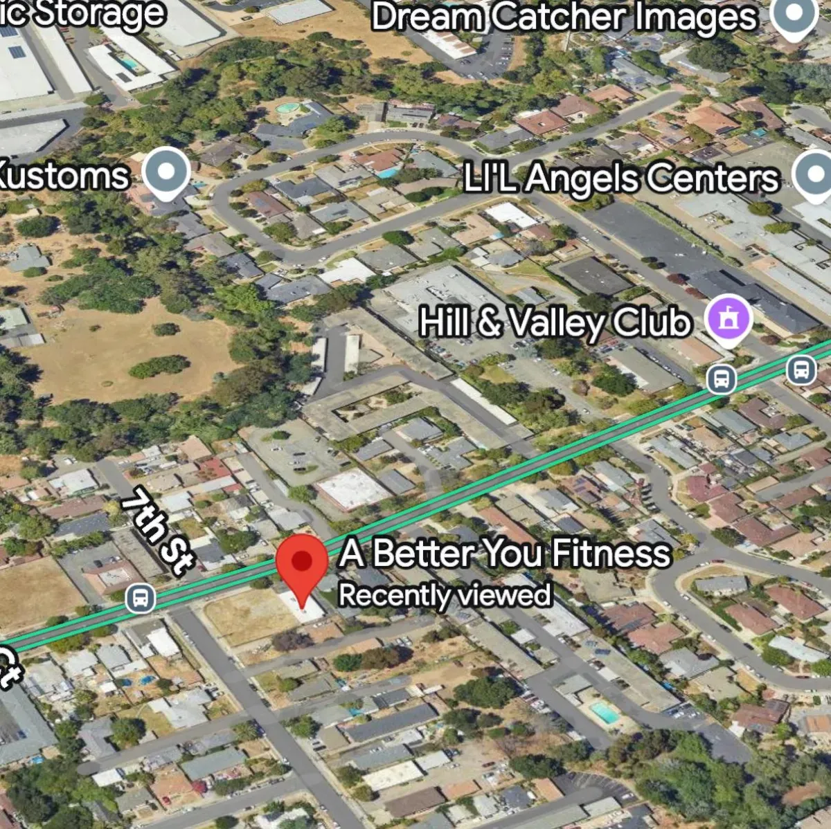 Satellite view of the gym's location on B Street at 7th in Hayward